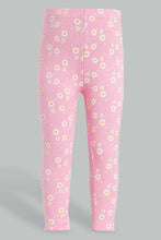 تنزيل الصورة على معرض الصور، Redtag-Pink-Aop-Legging-Leggings-Infant-Girls-3 to 24 Months
