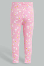 تنزيل الصورة على معرض الصور، Redtag-Pink-Aop-Legging-Leggings-Infant-Girls-3 to 24 Months
