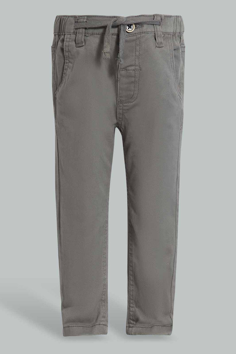 Redtag-Grey-Pull-On-Casual-Trousers-Pull-On-Trousers-Infant-Boys-3 to 24 Months