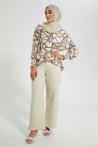 Redtag-Cream-Button-Detail-Trousers-Skirts-Women's-