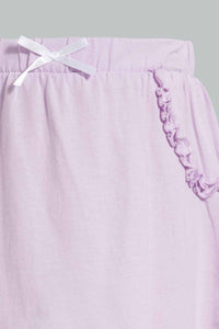 Redtag-Lilac-Solid-And-Aop-2Pk-Knit-Skirt-Skirts-Infant-Girls-3 to 24 Months