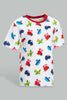 Redtag-Red-Car-Printed-T-Shirt-With-Jersey-Yd-Short-Set-(2-Pack)-Sets-Infant-Boys-3 to 24 Months