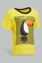 تنزيل الصورة على معرض الصور، Redtag-Yellow-Woodpecker-Tshirt-With-Yd-Short-Set-(2-Pack)-Sets-Infant-Boys-3 to 24 Months
