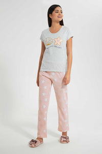 Redtag-Mid-Grey-Printed-Pyjama-Set-Pyjama-Sets-Women's-