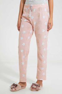 Redtag-Mid-Grey-Printed-Pyjama-Set-Pyjama-Sets-Women's-
