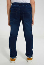 Load image into Gallery viewer, Redtag-Darkwash-Pullon-Knit-Denim-Jean-Jeans-Jogger-Fit-Boys-2 to 8 Years
