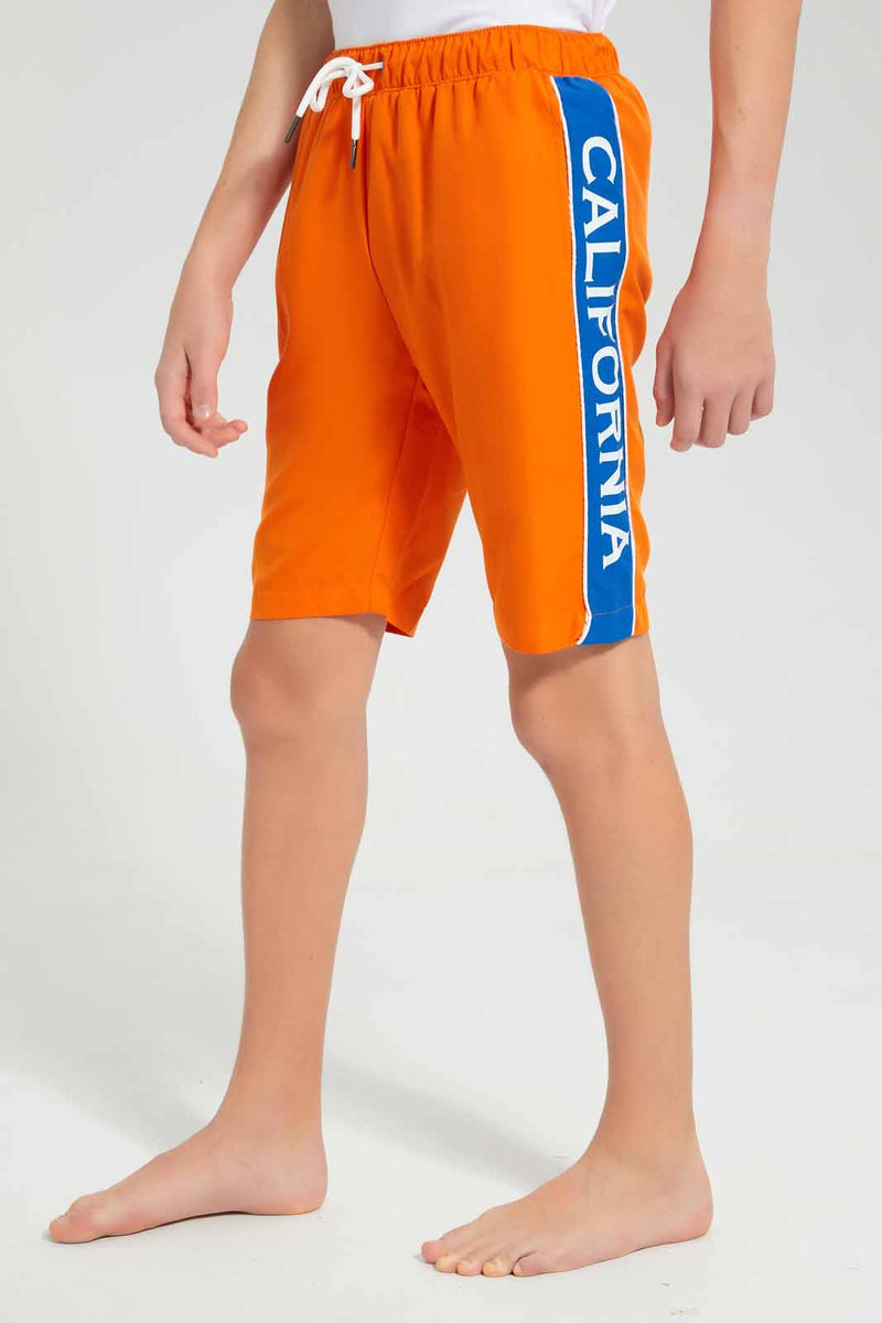 Redtag-Orange-Board-Short-BSR-Swimwear,-Category:Swimwear,-Colour:Orange,-Filter:Senior-Boys-(9-to-14-Yrs),-New-In,-New-In-BSR,-Non-Sale,-S22D,-Section:Kidswear-Senior-Boys-