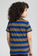 تنزيل الصورة على معرض الصور، Redtag-2-Pack-Blue-And-Navy-Print-T-Shirt-Graphic-T-Shirts-Boys-2 to 8 Years
