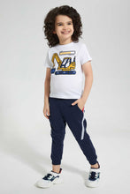 تنزيل الصورة على معرض الصور، Redtag-2-Pack-Blue-And-Navy-Print-T-Shirt-Graphic-T-Shirts-Boys-2 to 8 Years
