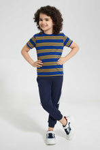 تنزيل الصورة على معرض الصور، Redtag-2-Pack-Blue-And-Navy-Print-T-Shirt-Graphic-T-Shirts-Boys-2 to 8 Years
