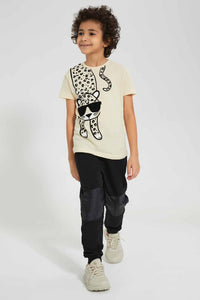 Redtag-Stone-Flock-Leopard-T-Shirt-Graphic-T-Shirts-Boys-2 to 8 Years