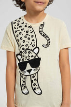 Load image into Gallery viewer, Redtag-Stone-Flock-Leopard-T-Shirt-Graphic-T-Shirts-Boys-2 to 8 Years
