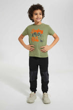 Load image into Gallery viewer, Redtag-Olive-Wild-Print-T-Shirt-Graphic-T-Shirts-Boys-2 to 8 Years

