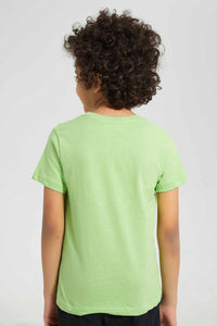 Redtag-Olive-Embossed-Tiger-Print-Graphic-T-Shirts-Boys-2 to 8 Years
