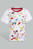 Redtag-White-And-Red-Printed-With-Red-Bottom-Jersey-Casual-Set-(2-Pack)-Sets-Infant-Boys-3 to 24 Months