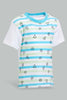 Redtag-White-And-Blue-With-Blue-Bottom-Casual-Set-(2-Pack)-Sets-Infant-Boys-3 to 24 Months