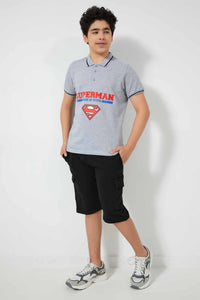 Redtag-Black-Side-Pocket-Active-Short-Active-Shorts-Senior-Boys-9 to 14 Years