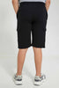 Redtag-Black-Side-Pocket-Active-Short-Active-Shorts-Senior-Boys-9 to 14 Years