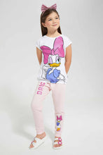 تنزيل الصورة على معرض الصور، Redtag-White-Daisy-Duck-Placement-Print-T-Shirt-Category:T-Shirts,-Colour:White,-Deals:4-For-90,-Filter:Girls-(2-to-8-Yrs),-Girls-T-Shirts,-New-In,-New-In-GIR,-S22C,-Section:Kidswear,-TBL-Girls-
