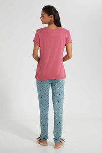 Redtag-Pink-Printed-Pyjama-Set-Pyjama-Sets-Women's-
