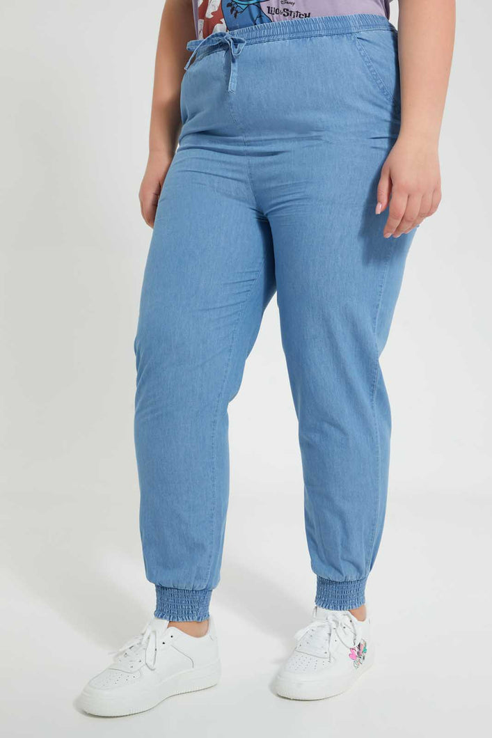 Redtag-Blue-Denim-Jogger-Jeans-Jogger-Fit-Women's-