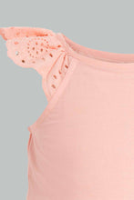 تنزيل الصورة على معرض الصور، Redtag-Coral-Schiffli-Hem-Flutter-Sleeves-Dress-Dresses-Infant-Girls-3 to 24 Months
