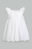 Redtag-White-Schiffli-Hem-Fluter-Sleeves-Blouse-Blouses-Infant-Girls-3 to 24 Months