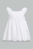 Redtag-White-Schiffli-Hem-Fluter-Sleeves-Blouse-Blouses-Infant-Girls-3 to 24 Months