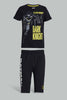 Redtag-Black-Dark-Knight-Batman-Top-Nightsuit-Pyjama-Sets-Senior-Boys-9 to 14 Years