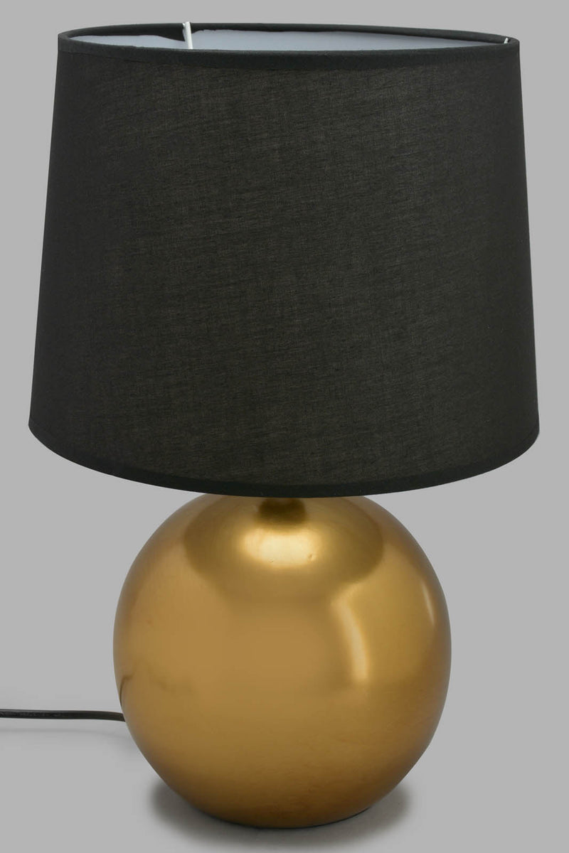 Redtag-Gold-Round-Base-Table-Lamp-Category:Lamps,-Colour:Gold,-Filter:Home-Decor,-HARMONY,-HMW-HOM-Lighting,-New-In,-New-In-HMW-HOM,-Non-Sale,-Section:Homewares,-W22O-Home-Decor-