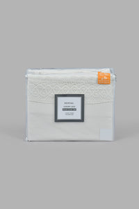Redtag-Ivory-2-Pieces-Duvet-Cover-Set-With-Lace-(Single-Size)-Category:Duvet-Covers,-Colour:Ivory,-Filter:Home-Bedroom,-HMW-BED-Duvet-Covers,-LEGACY,-New-In,-New-In-HMW-BED,-Non-Sale,-S22C,-Section:Homewares-Home-Bedroom-