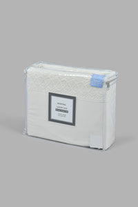 Redtag-Ivory-3-Pieces-Duvet-Cover-Set-With-Lace-(Double-Size)-Category:Duvet-Covers,-Colour:Ivory,-Filter:Home-Bedroom,-HMW-BED-Duvet-Covers,-LEGACY,-New-In,-New-In-HMW-BED,-Non-Sale,-S22C,-Section:Homewares-Home-Bedroom-