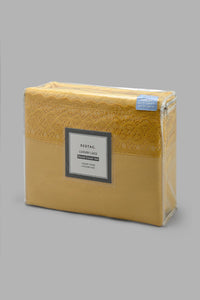 Redtag-Yellow-3-Pieces-Duvet-Cover-Set-With-Lace-(Double-Size)-Category:Duvet-Covers,-Colour:Yellow,-Filter:Home-Bedroom,-HMW-BED-Duvet-Covers,-New-In,-New-In-HMW-BED,-Non-Sale,-S22C,-Section:Homewares-Home-Bedroom-