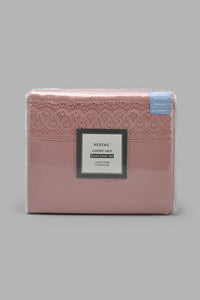 Redtag-Pink-3-Pieces-Duvet-Cover-Set-With-Lace-(Double-Size)-Category:Duvet-Covers,-Colour:Pink,-Filter:Home-Bedroom,-HMW-BED-Duvet-Covers,-New-In,-New-In-HMW-BED,-Non-Sale,-S22C,-Section:Homewares-Home-Bedroom-