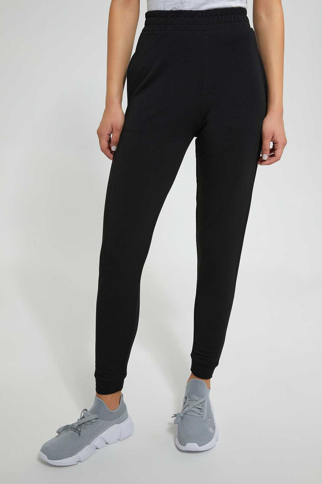 Redtag-Black-Plain-Jogger-With-Elasticated-Hem-Loungewear-Pants-Women's-