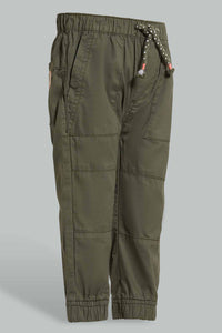 Redtag-Olive-Biker-Jogger-Pants-Jogger-Fit-Infant-Boys-3 to 24 Months