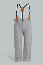 Load image into Gallery viewer, Redtag-Grey-Suspender-Oxford-Chino-Chino-Trousers-Infant-Boys-3 to 24 Months
