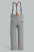 Load image into Gallery viewer, Redtag-Grey-Suspender-Oxford-Chino-Chino-Trousers-Infant-Boys-3 to 24 Months
