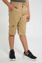 تنزيل الصورة على معرض الصور، Redtag-Beige-Pullon-Cargo-Short-Chino-Shorts-Senior-Boys-9 to 14 Years
