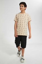 تنزيل الصورة على معرض الصور، Redtag-Black-Pullon-Cargo-Short-Chino-Shorts-Senior-Boys-9 to 14 Years
