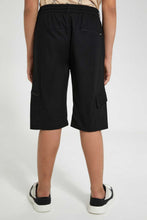 تنزيل الصورة على معرض الصور، Redtag-Black-Pullon-Cargo-Short-Chino-Shorts-Senior-Boys-9 to 14 Years
