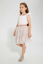 Load image into Gallery viewer, Redtag-Sequin-Skirt-With-Lurex-Tape-Skirts-Girls-2 to 8 Years
