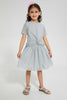 Redtag-Silver-Lurex-Front-Knot-Skirt-Set-Sets-Girls-2 to 8 Years