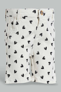 Redtag-White-Printed-Chino-Trouser-Short-Chino-Shorts-Infant-Boys-3 to 24 Months