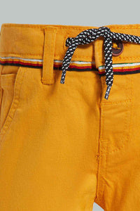 Redtag-Mustard-Trouser-Pull-On-Short-Chino-Shorts-Infant-Boys-3 to 24 Months