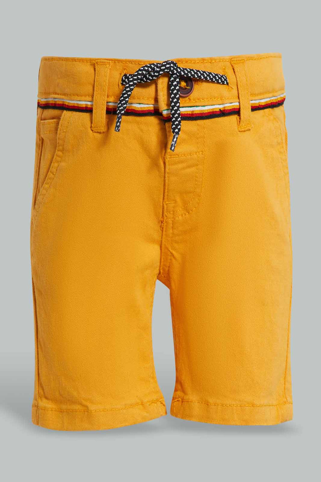 Redtag-Mustard-Trouser-Pull-On-Short-Chino-Shorts-Infant-Boys-3 to 24 Months
