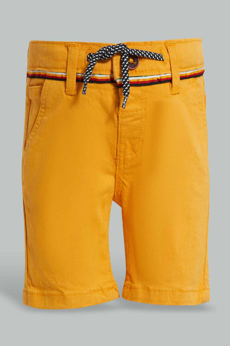 Redtag-Mustard-Trouser-Pull-On-Short-Chino-Shorts-Infant-Boys-3 to 24 Months