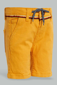 Redtag-Mustard-Trouser-Pull-On-Short-Chino-Shorts-Infant-Boys-3 to 24 Months