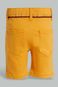 Redtag-Mustard-Trouser-Pull-On-Short-Chino-Shorts-Infant-Boys-3 to 24 Months