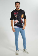 تنزيل الصورة على معرض الصور، Redtag-Black-Aop-Animated-T-Shirt-All-Over-Prints-T-Shirts-Men&#39;s-
